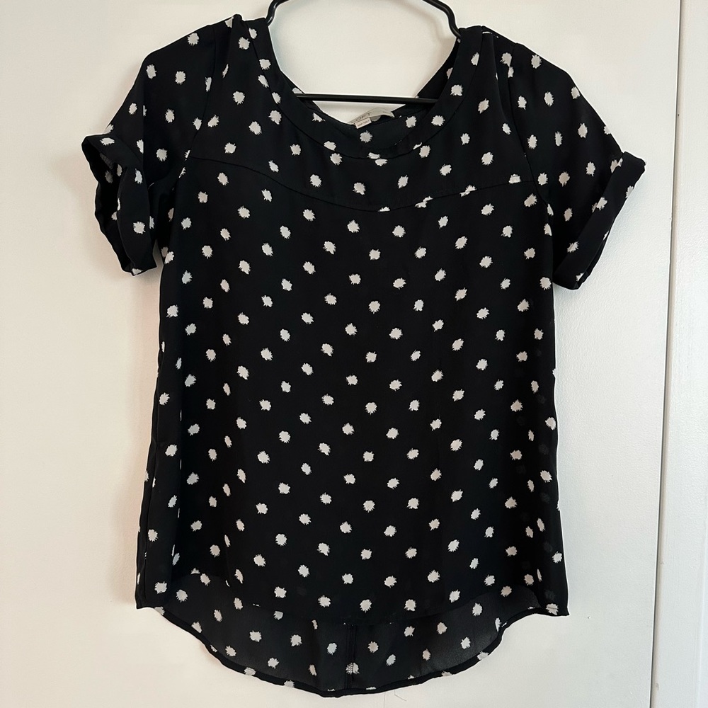 LOFT Polka dots black Top